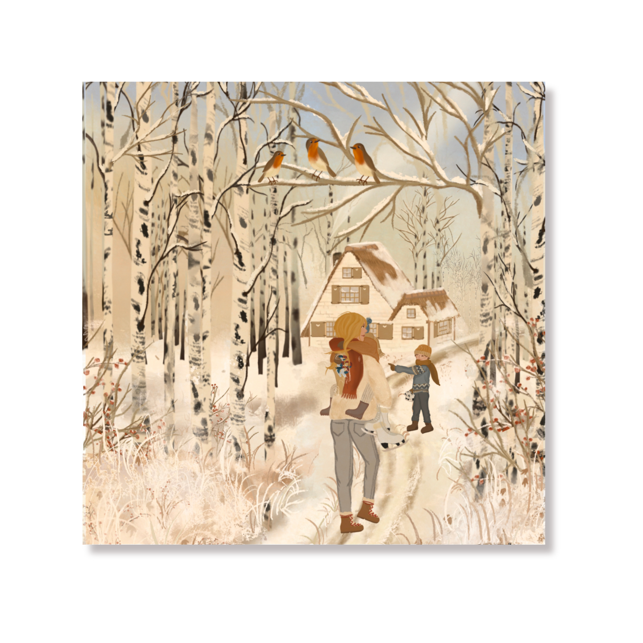 20 x 20 art print "Winter Walk"