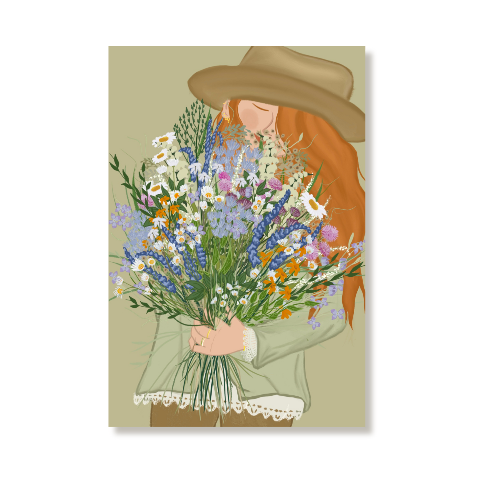 Flower Girl Nicolet - Large Postcard