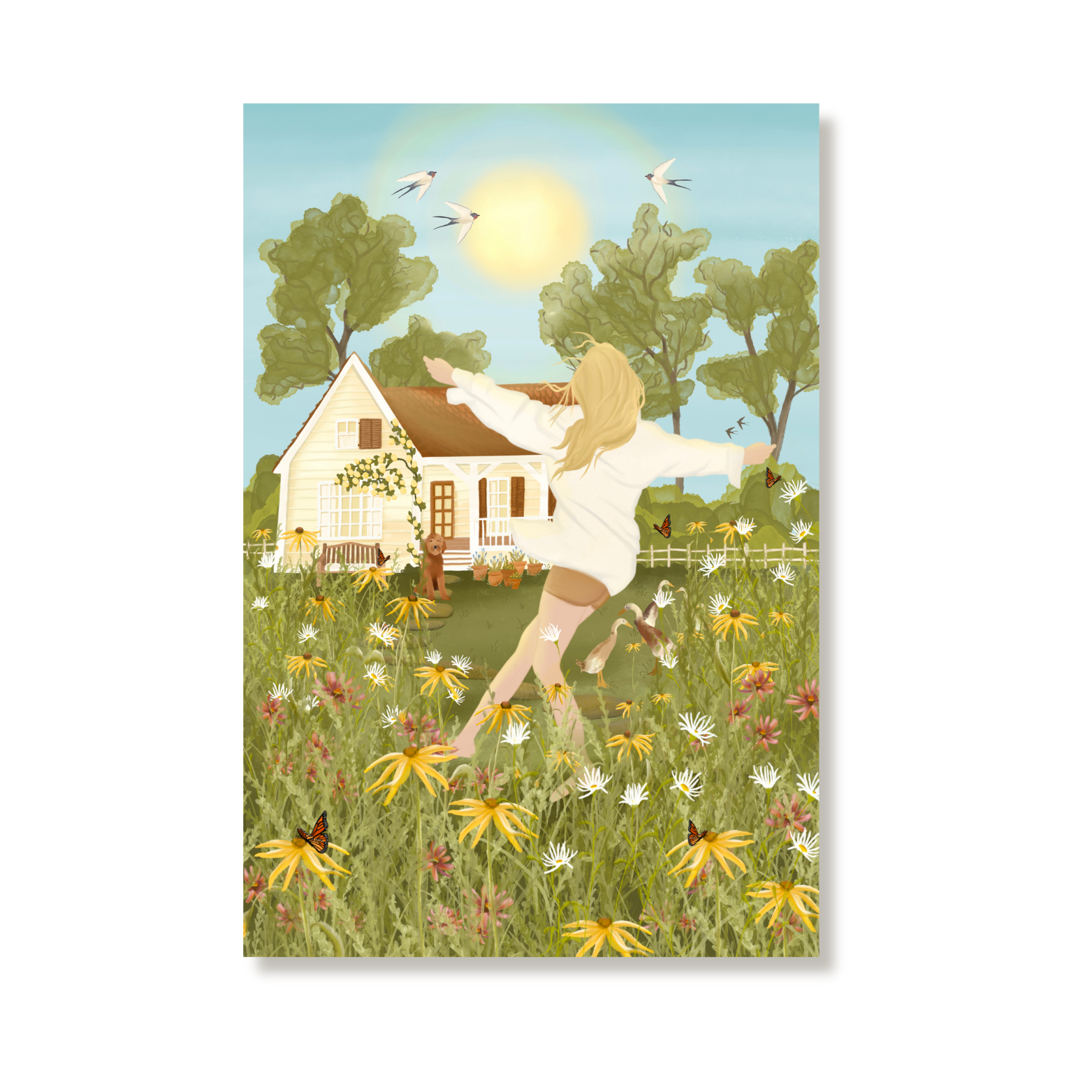 Dancing into Summer - Large Postcard