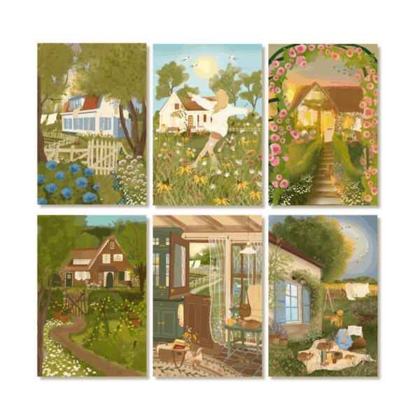 6 Single Postcards set - Abundance - The Summer Set