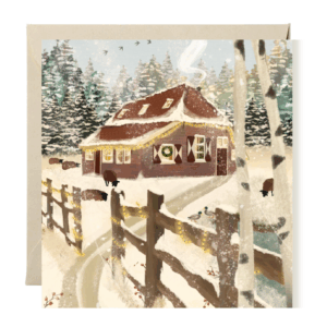 Folded Square "The Christmas Cottage" Card