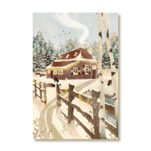 Set of 5 "Home for Christmas" Postcards