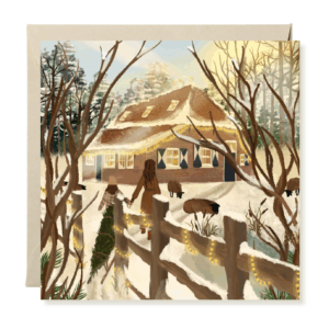 Folded Square "Home for Christmas" Card