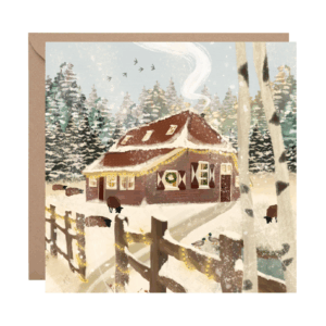 Folded Square "Home for Christmas" Card
