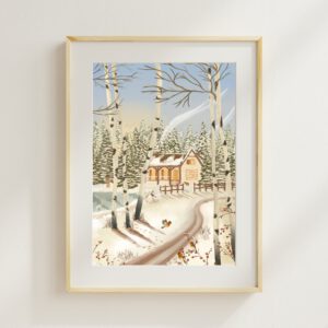 Art print Snow Cottage